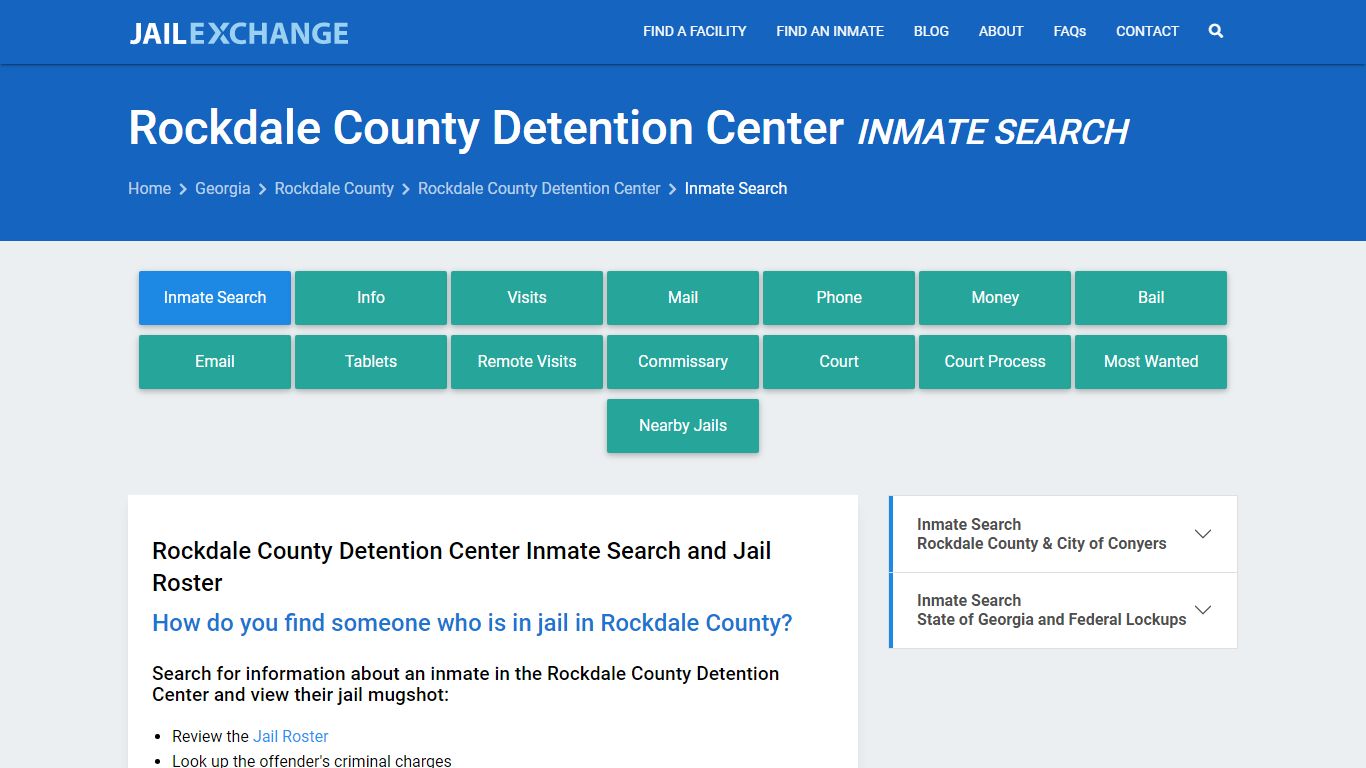 Rockdale County Detention Center Inmate Search - Jail Exchange